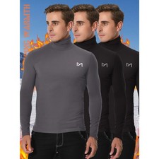 Herren Thermo Unterhemd Langarmshirt Rollkrag...
