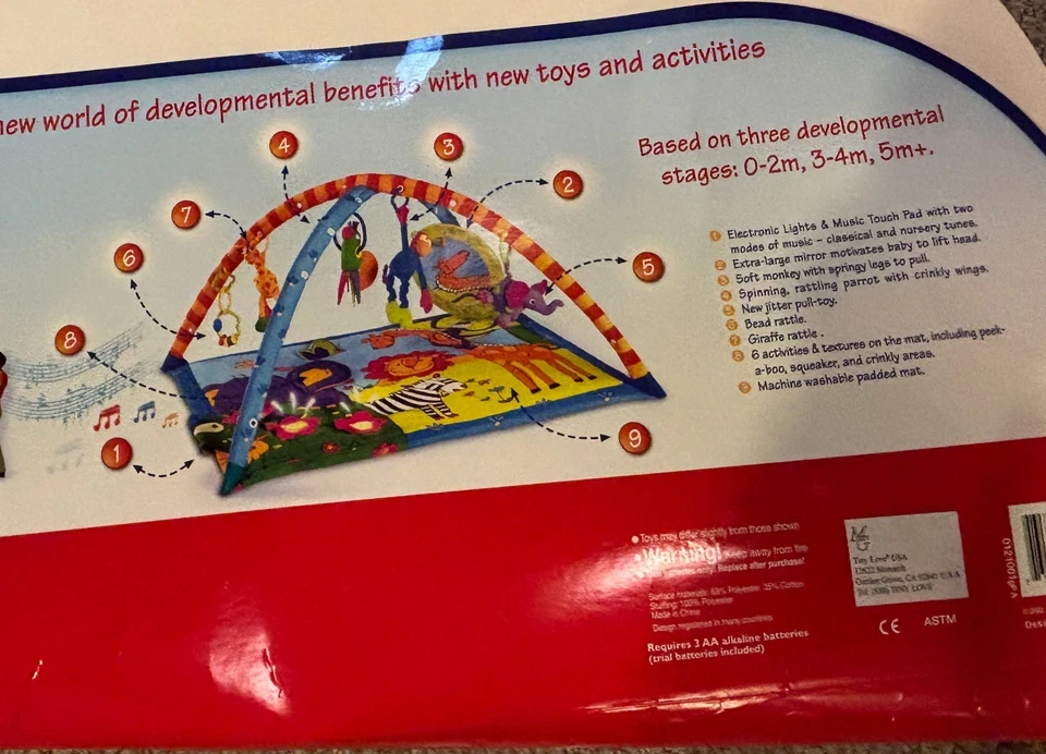 Alfombra de juego infantil súper de lujo para gimnasio de actividad 3D Tiny Love Gymini luces y sonidos Foto 3 de 4