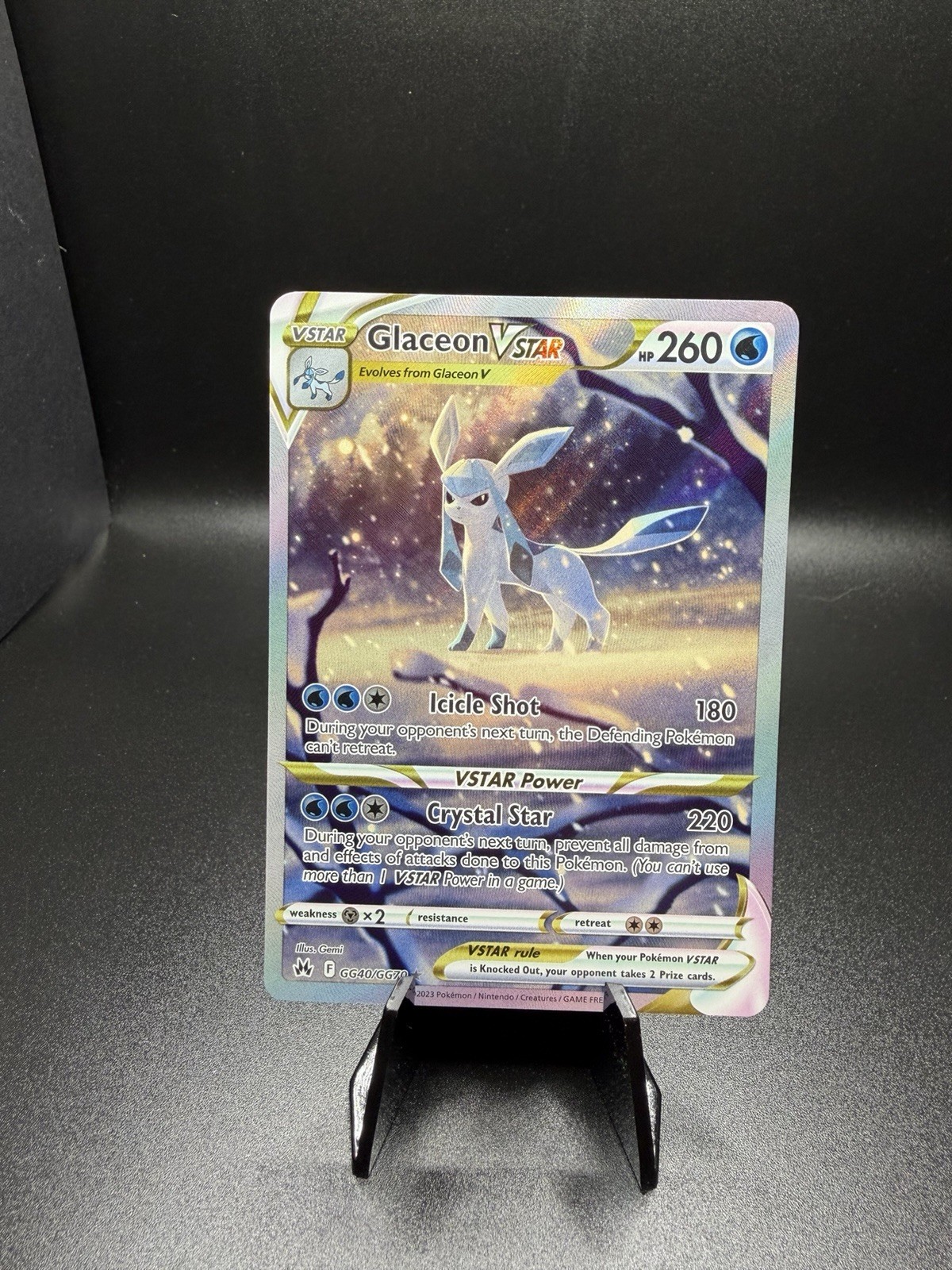 Pokémon TCG Glaceon VSTAR Galarian Gallery Crown Zenith Card GG40/GG70