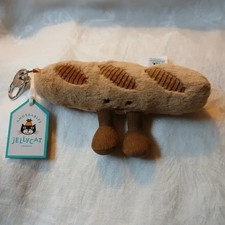 Jellycat Amuseables Baguette Plush Bag Charm Keychain   Cute Soft Food Toy NWT