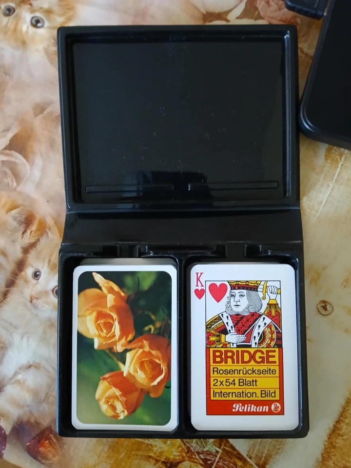 Игральные карты 2 колоды Luxus Bridge, Romme, Canasta Motiv: Rosen, Pelikan Германия - Изображение 2 из 4