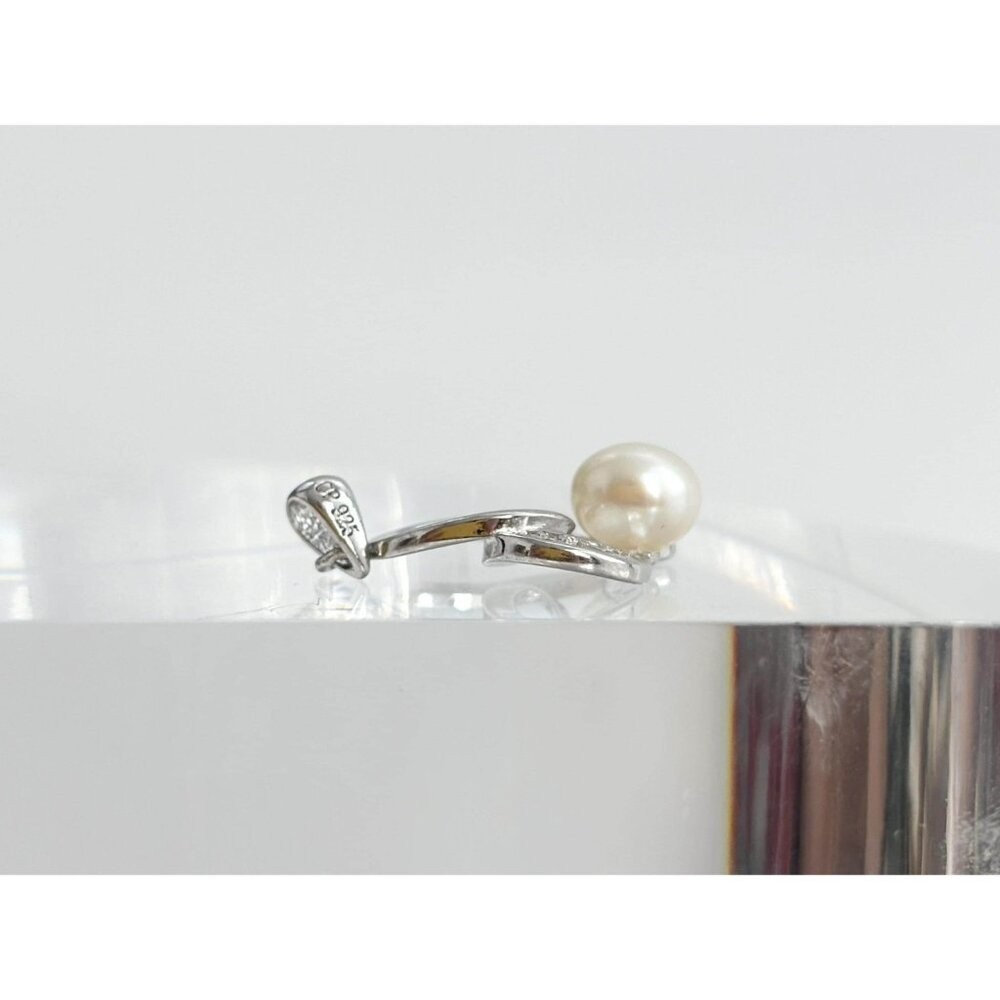 Heart Shaped Pearl Adorned Tiny Sterling Silver 9… - image 9