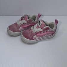 Vans Knu Skool Checkerboard Shoes Sneakers Pink White Toddler Size 6