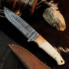 8.8" Camping Bush craft Damascus Knife Handmade Full Tang Resin Handle +Sheath — photo 5