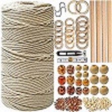 Macrame Kit for Beginners 227pcs Macrame Wall Hanging Kit Plant Hanger Ki...