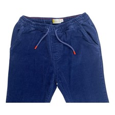Boden Boys Casual Pants Blue Corduroy Adjustable Waist Drawstring Cotton 11Y