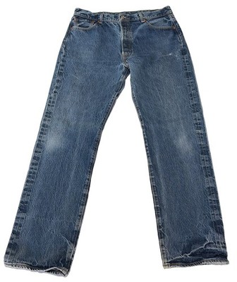 Levi's Men's 501 38/36 Original Straight Button Fly-Dark Wash Vintage Denim