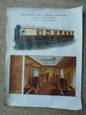 GWR publicity Special Rail Cars for Ocean Passengers Plymouth to London c.1932