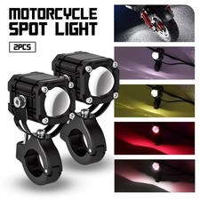 LED Spot Lights Auxiliary Headlight Fog Lamp for Motorcycle Red/Yellow/White A2
