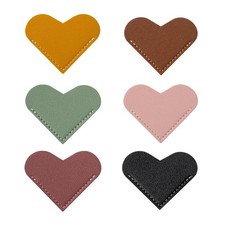 Leather Heart Bookmarks, 6 Pcs Corner Page Book Marks for Reading Lovers, Cute