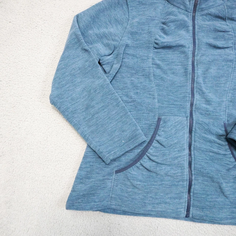 Cabela's Hoodie Womens 2XL Blue Heather Full Zip Fleece Lined Performance Knit - Image 4 of 4