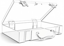 Clear Hinged Plastic Containers,Keepsake Storage Boxes Plastic,Display Case Use