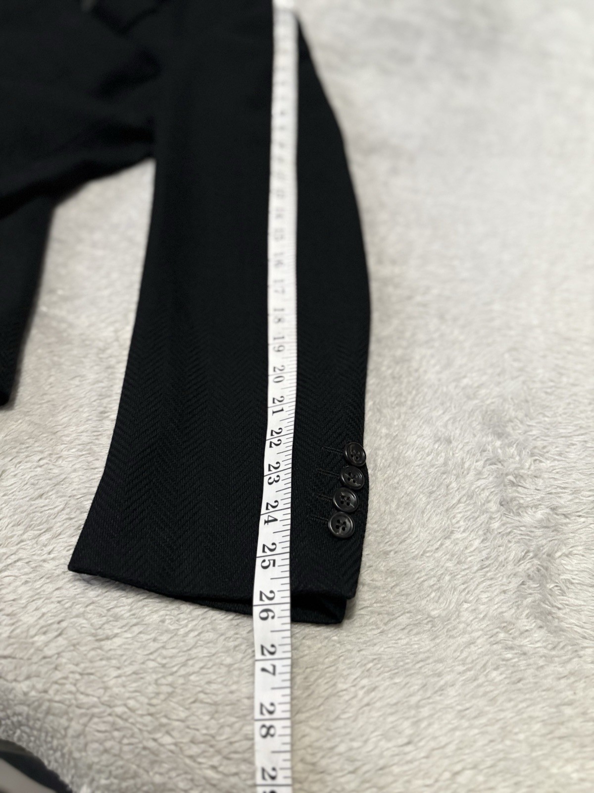 Hugo Boss Blazer Mens 42L Black Wool 4-Button Sport Coat Jacket Herringbone thumbnail 4