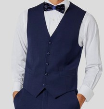 Tommy Hilfiger Men's Blue Modern-Fit Flex Stretch Tuxedo Suit Vest S