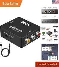 Compact 1080P RCA to HDMI Converter - Ideal for TVs, Monitors & Gaming Consoles