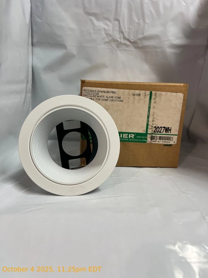 Downlighting empotrado Lightolier Lytecaster especular blanco cono Alzak solo recorte Foto 3 de 3