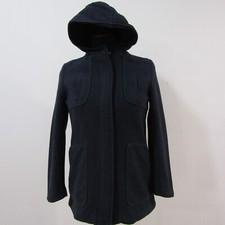NAF NAF Vintage Women's Navy Blue Hooded Jacket Size M Wool Blend REF (Y00405