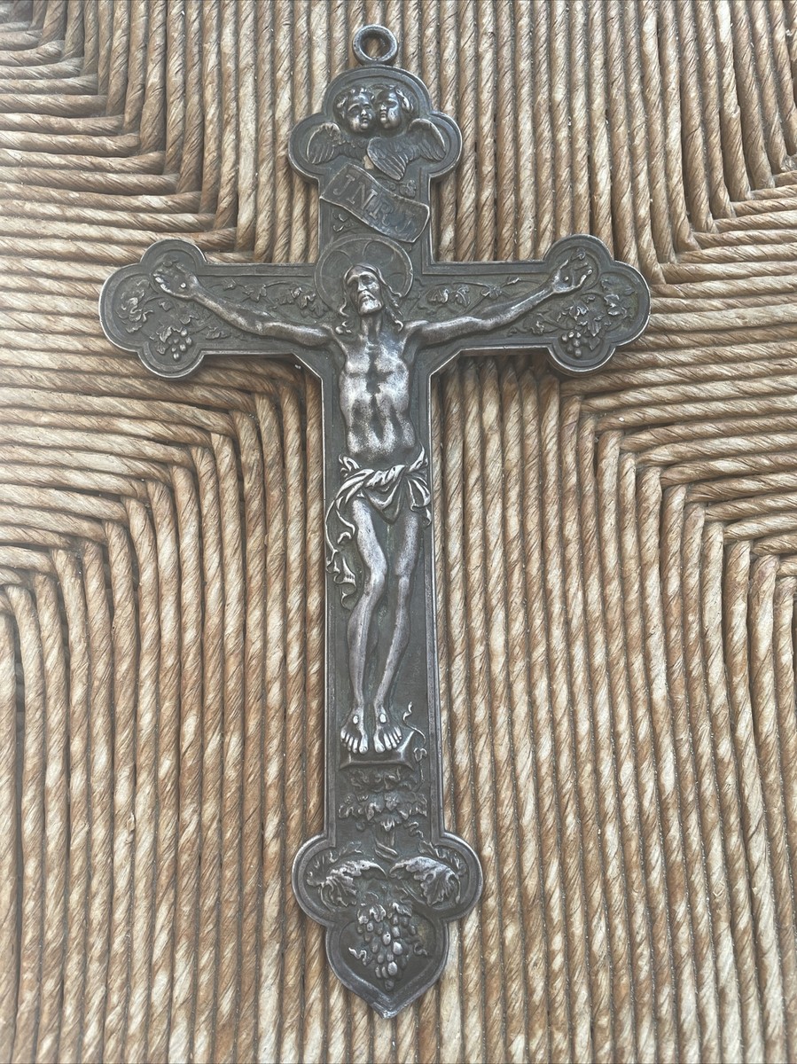 VINTAGE GORHAM STERLING SILVER CROSS CRUCIFIX GRAMS 9”X5”