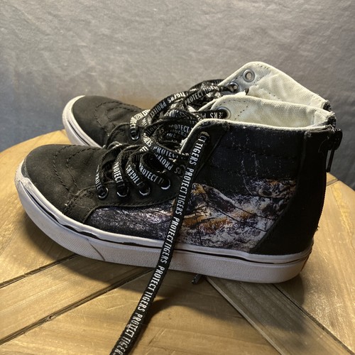 Vans Off The Wall Sneakers Boys 1.5 Discovery Project Protect Tigers Shoes Skate - Picture 8 of 15