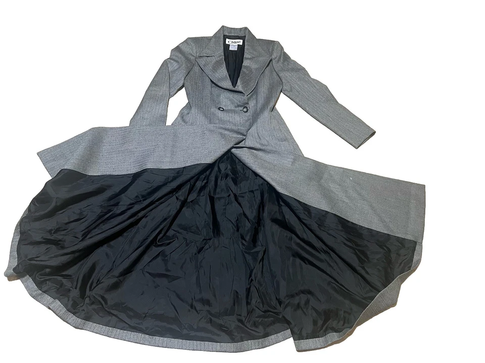 MAXI ABRIGO Y FALDA COLECCIÓN MCCARTNEY PASARELA OTOÑO 2001 ESPIGA NUEVO SIN ETIQUETAS TALLA F42 Foto 2 de 4