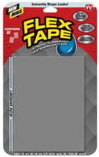 Flex Tape Mini Super Strong Waterproof Tape 3''x4'', rubberized adhesive, Clear
