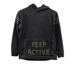 Zara Kids Sz 10 140 cm Hoodie Black Sweatshirt Boys Girls Mesh Pocket