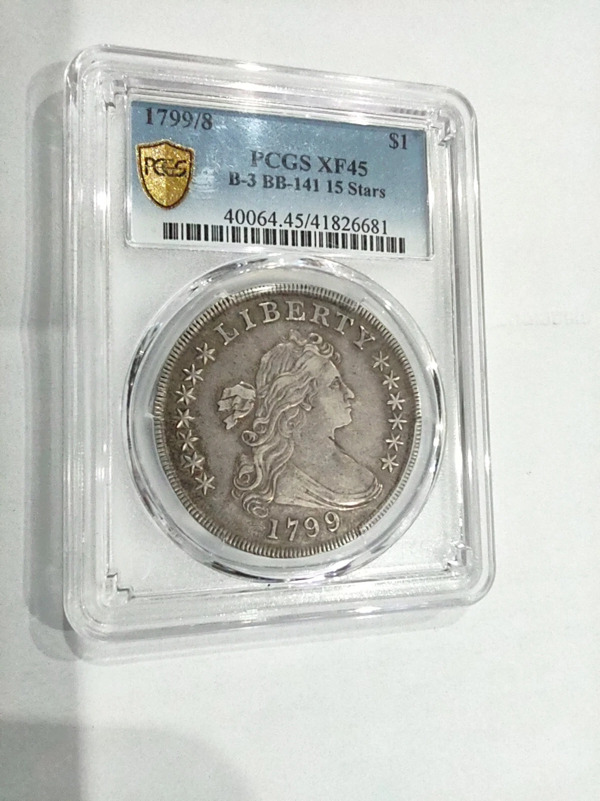 1799/8 15 Stars PCGS XF45 Silver Bust Dollar