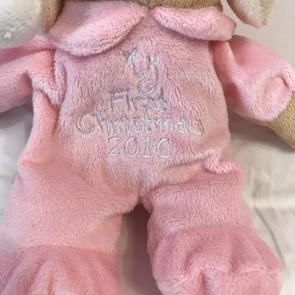 "Pijama Dan Dee My First Christmas Plush 2010 bronceado perro cachorro rosa Lovey 8""" Foto 2 de 4