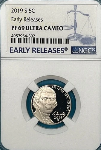 2019-S Jefferson Nickel 5C NGC PF 69 Ultra Cameo - Early Releases