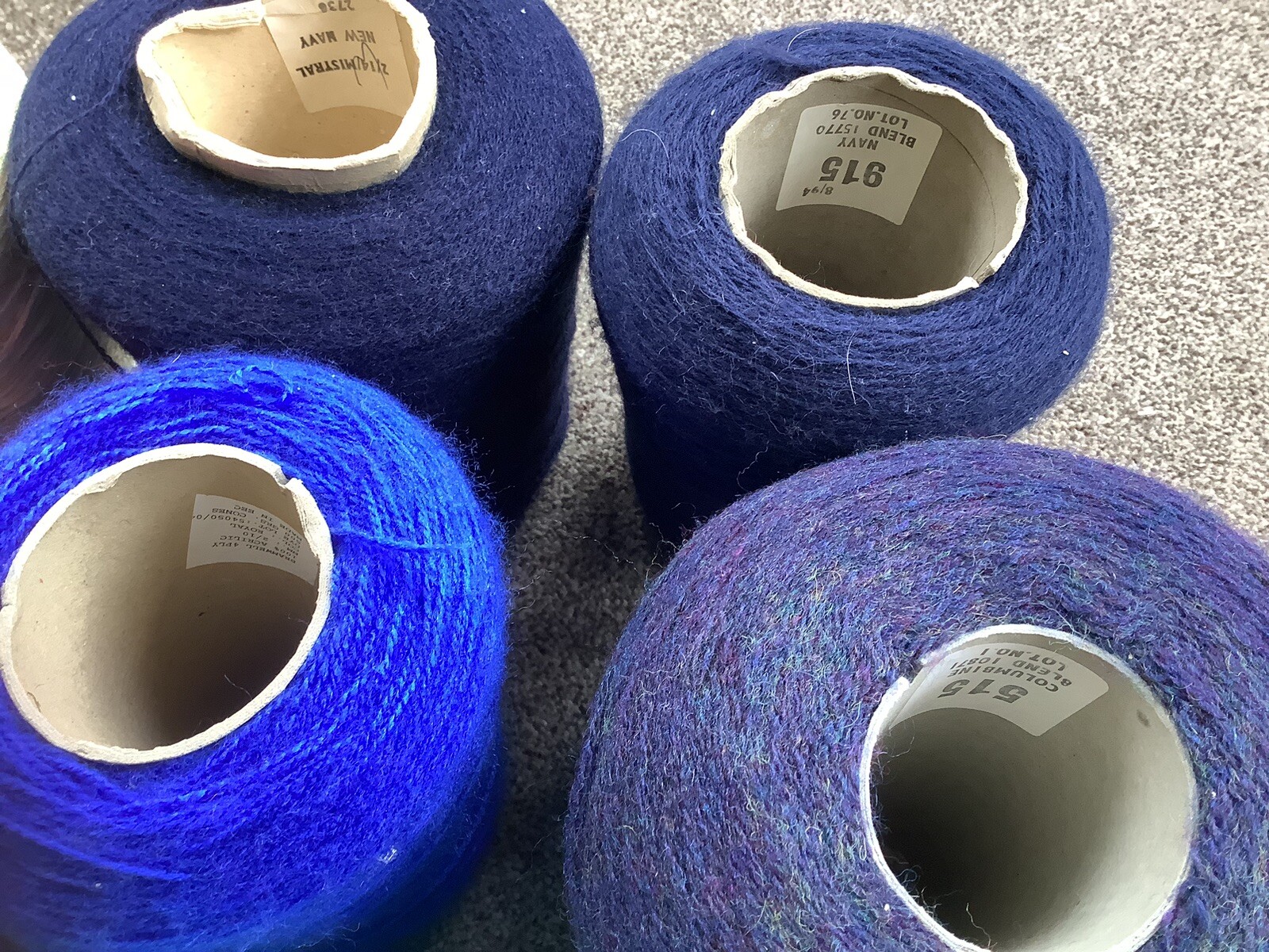 Job Lot Knitting Machine Yarn, Cotton, Wool, Acrylic on Cones , Heavy 9