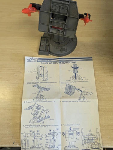 Vintage 1985 GI Joe Cobra Air Defense Complete Battlefield Playset W/ Blueprint