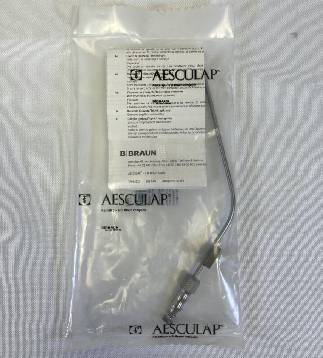 Aesculap GF923R Frazier Suction Cannula w/ Thumb Hole 3mm (9Fr