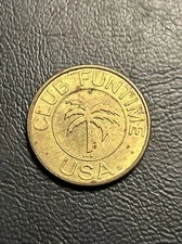 Club Fun Time Usa Palm Tree Logo Arcade Game Token  F27
