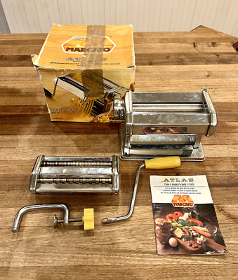 Marcato Atlas Pasta Maker Model 150 Deluxe Hand Crank Machine Vitantonio Italy
