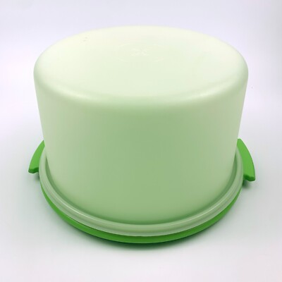 Tupperware Cake Carrier Keeper Lime Green Base VTG