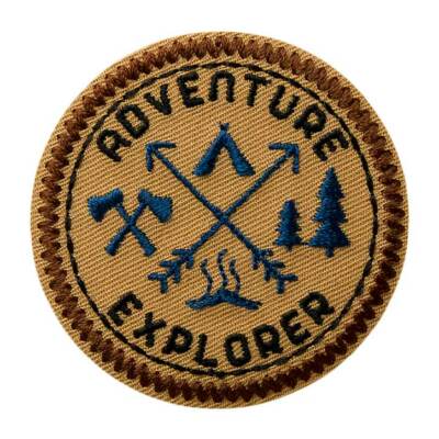 Mono Quick 08038 Adventure Explorer Outdoor, Applikation Bügelbild Patch Ø5,3 cm