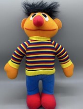 Vintage Sesame Street Stuffed Ernie Toy Plush Jim Henson Playskool 1984 11"