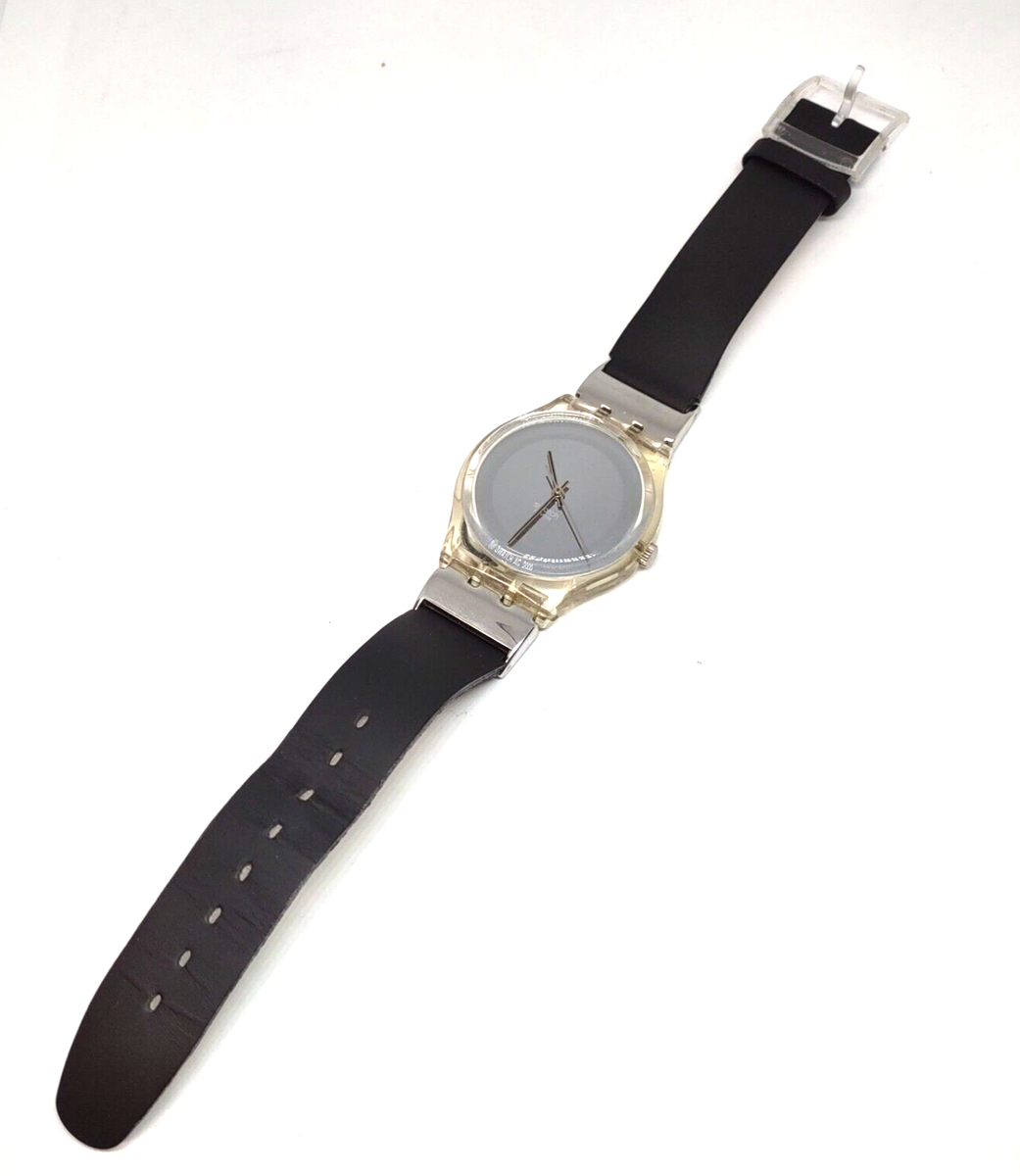 Vintage 2000 Swiss SWATCH Watch Clear Skeleton Case Clean  display picture 2