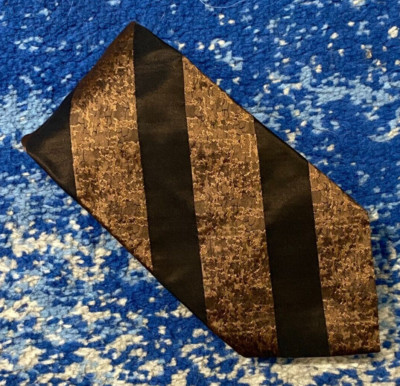 NEW Stefano Ricci Copper Black Bias Stripes Silk Necktie Italy