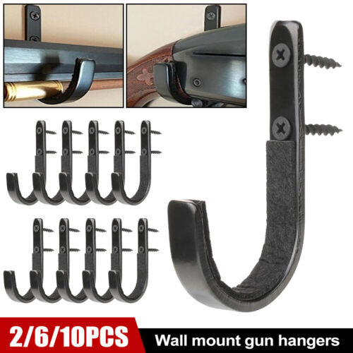 New Steel Gun Rack Storage Rifles Shotgun Hooks Wall Mount Hanger Archery Bow - Picture 1 of 12