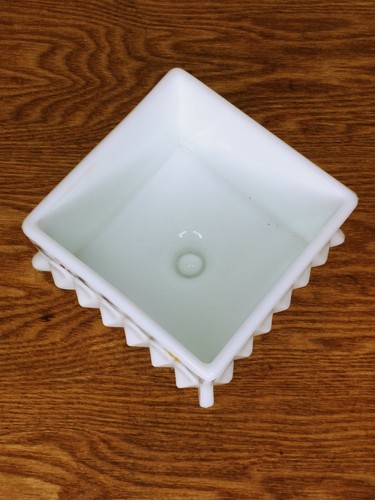 LE Smith Milk Glass Candy Dish Rare! Smith Handmade Painted Floral Print - Picture 3 of 6