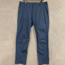 Rhone Commuter Pants Slim Fit Performance Stretch 35x31.5 Mens Blue Chino Golf