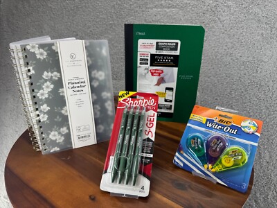 Mead Notebook The Every Girl Notes Planner Sharpie Pens Bic White Out Office Set