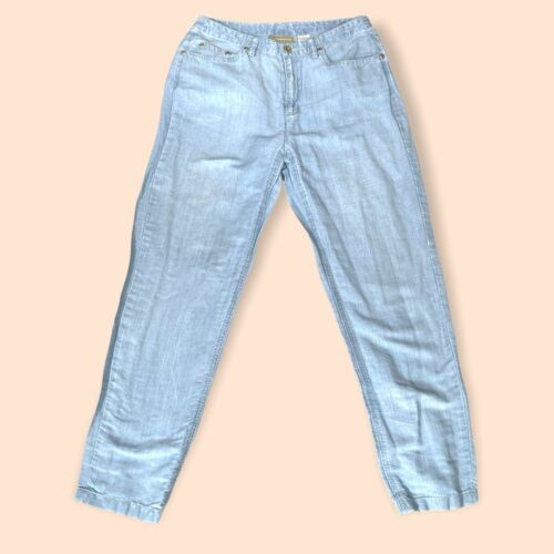 Liz Clairborne Womens Jeans Size 6P Liz Wear Petite Linen Lightweight Crop Light - Picture 1 of 12