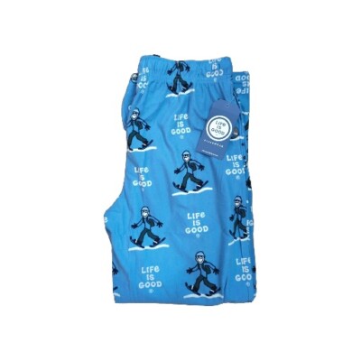 LIFE IS GOOD NWT Snowshoe Jake Flannel Pajama Bottoms Lounge Pants Mens Sz Med M
