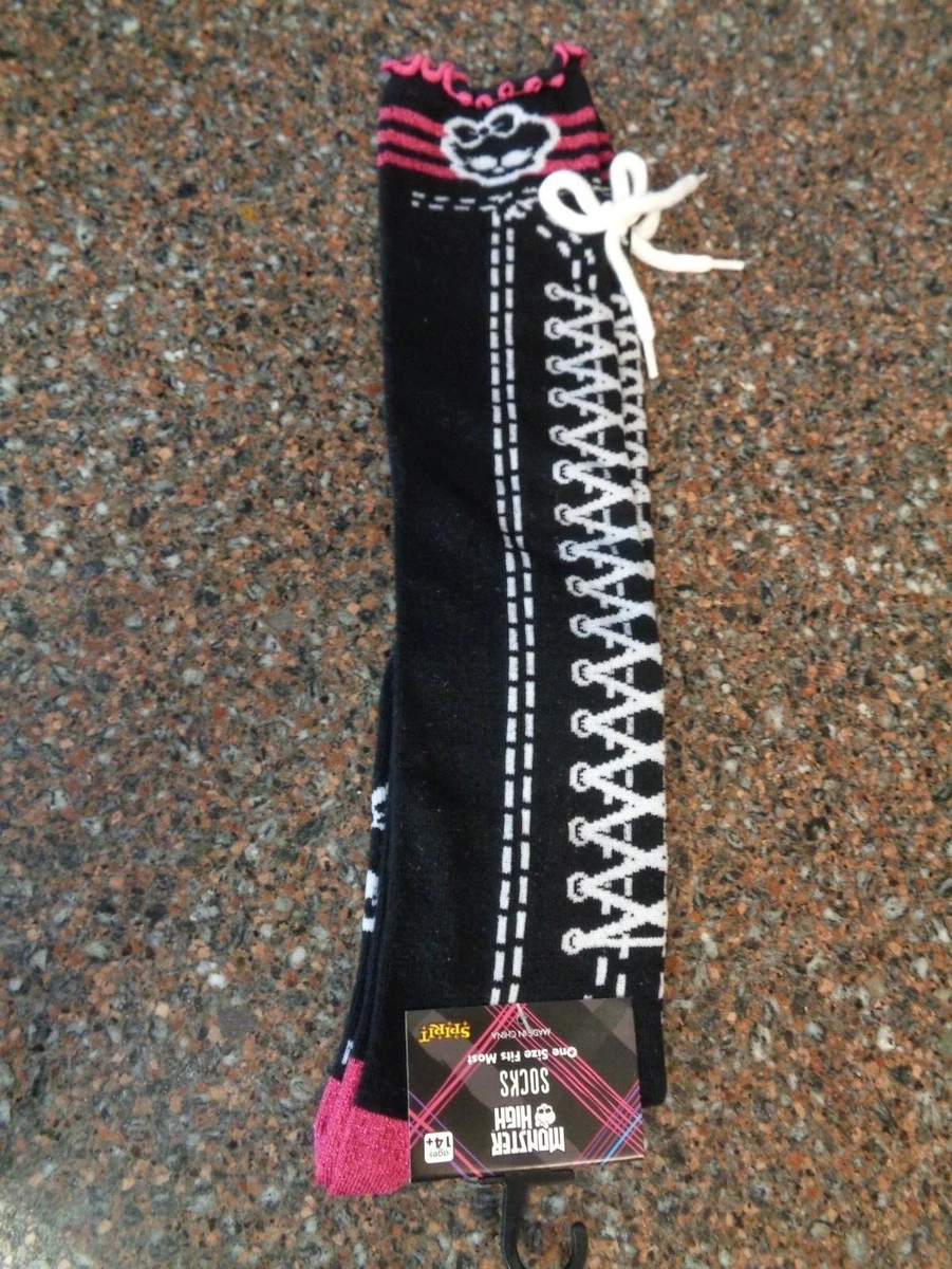 Monster High Knee High Socks Teen Adult Shoelace Black One Size