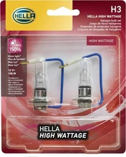 HELLA H3 100WTB Twin Blister High Wattage Bulbs, 12V, 2 Pack