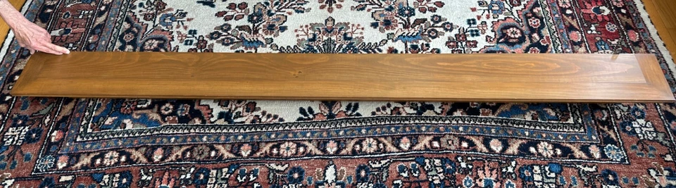 Antique Pine Fireplace Mantle, Mantle Shelf, Display Shelf, Crown Molding, 88" L - Image 2 of 4