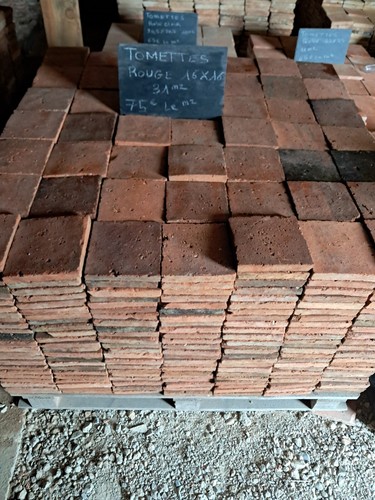 Tomettes Anciennes Terre Cuite – 16x16 Cm, Carreaux D'occasion, Authentiques