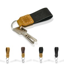 Keychain From Fair Trade Genuine Leather, Handmade IN Black  Braun